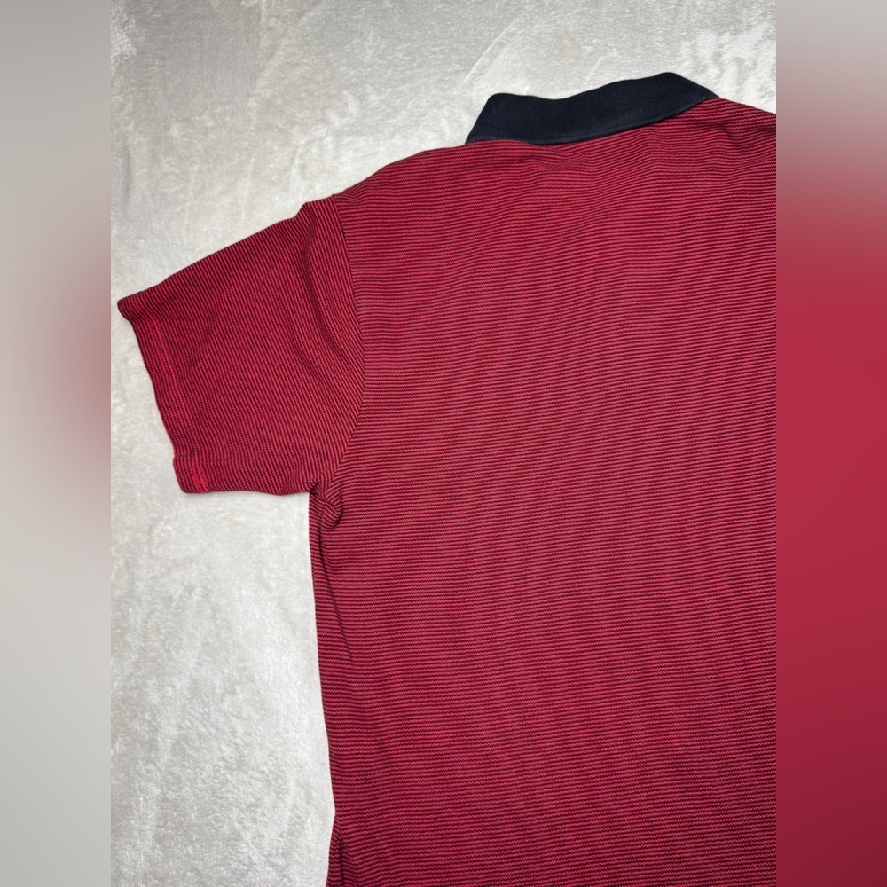 Quicksilver Men’s Mercury Red Black Striped Surf Beach Polo Shirt Size XL - Picture 11 of 15